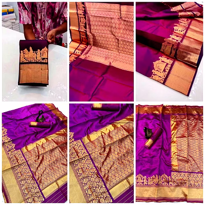 shiv fashion purple lichi silk saree