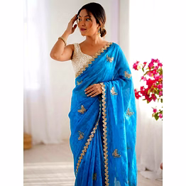 chitra tex fendy satin silk saree with sequence work