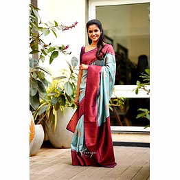 maa floral pattern banarasi silk traditional saree with butta work