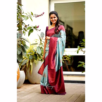 maa floral pattern banarasi silk traditional saree with butta work