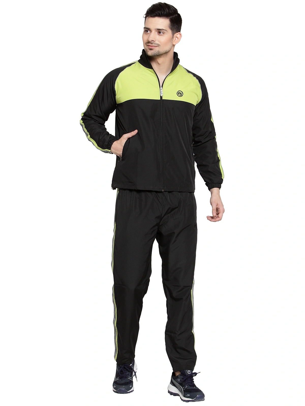 Vella Black Neon Color Radium Tape Tracksuit-VSTS2699_RDT_BLK_NEO_M