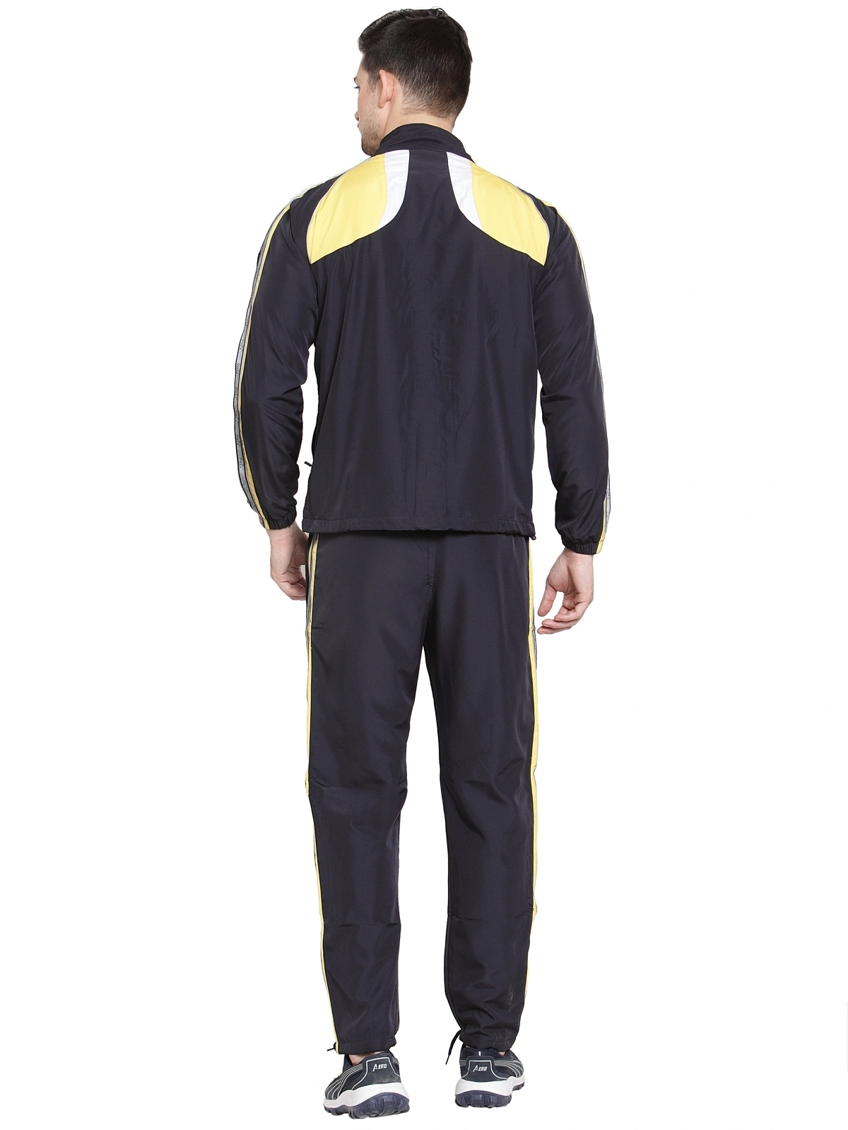 Vella Navy Yellow Color Radium Tape Tracksuit-M-Navy-2