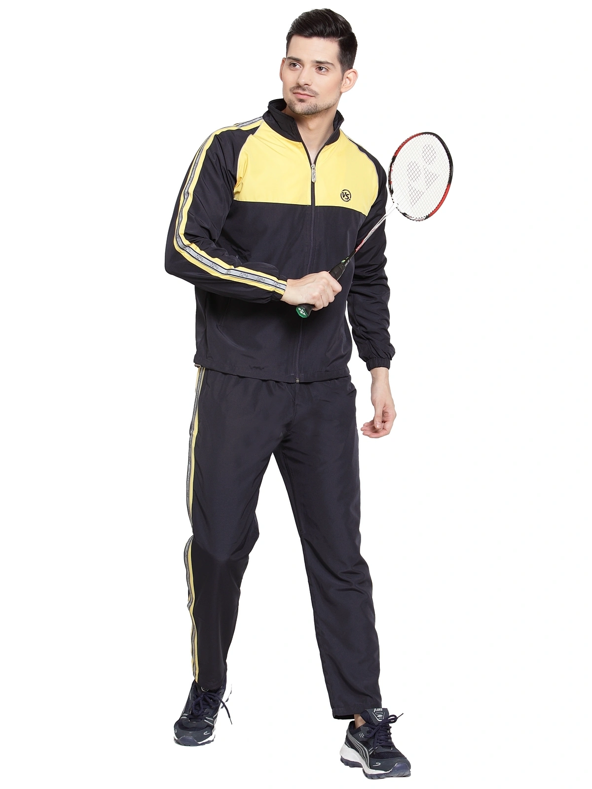 Vella Navy Yellow Color Radium Tape Tracksuit-2XL-Navy-6