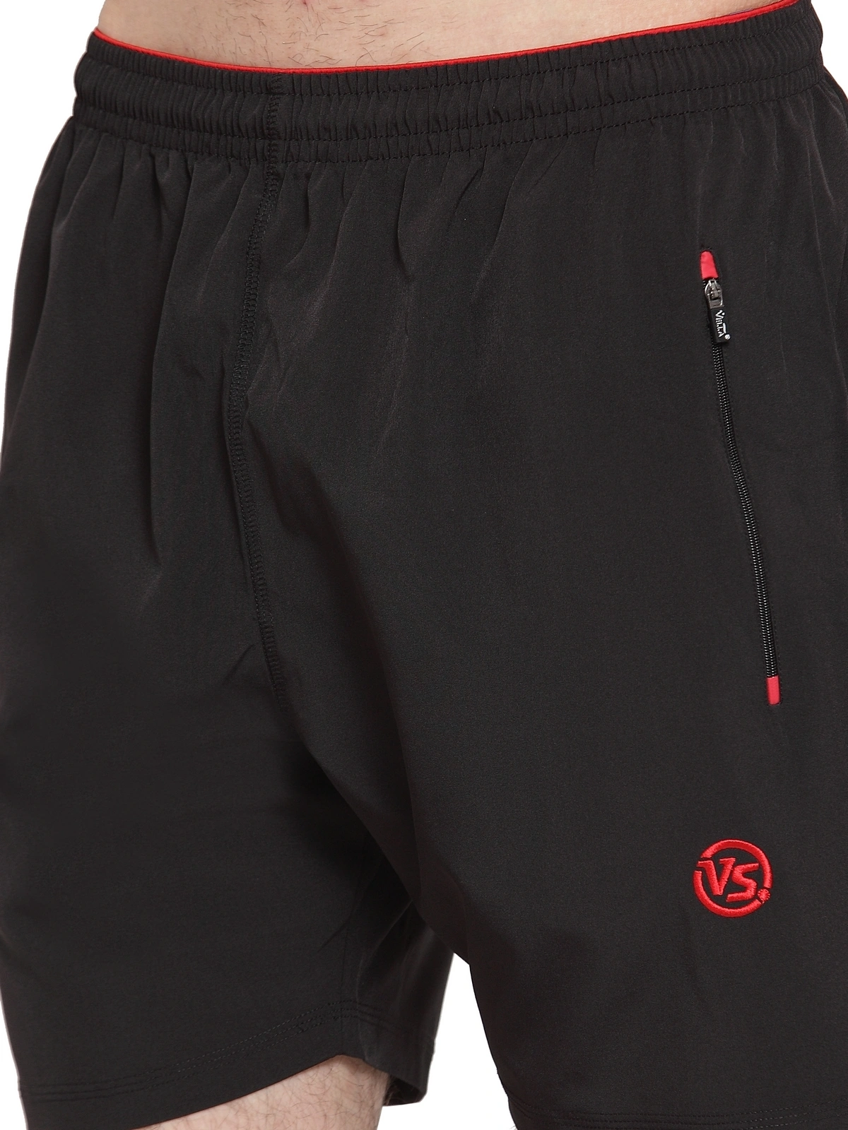 Vella Black Red Color  Shorts-XL-Black-1