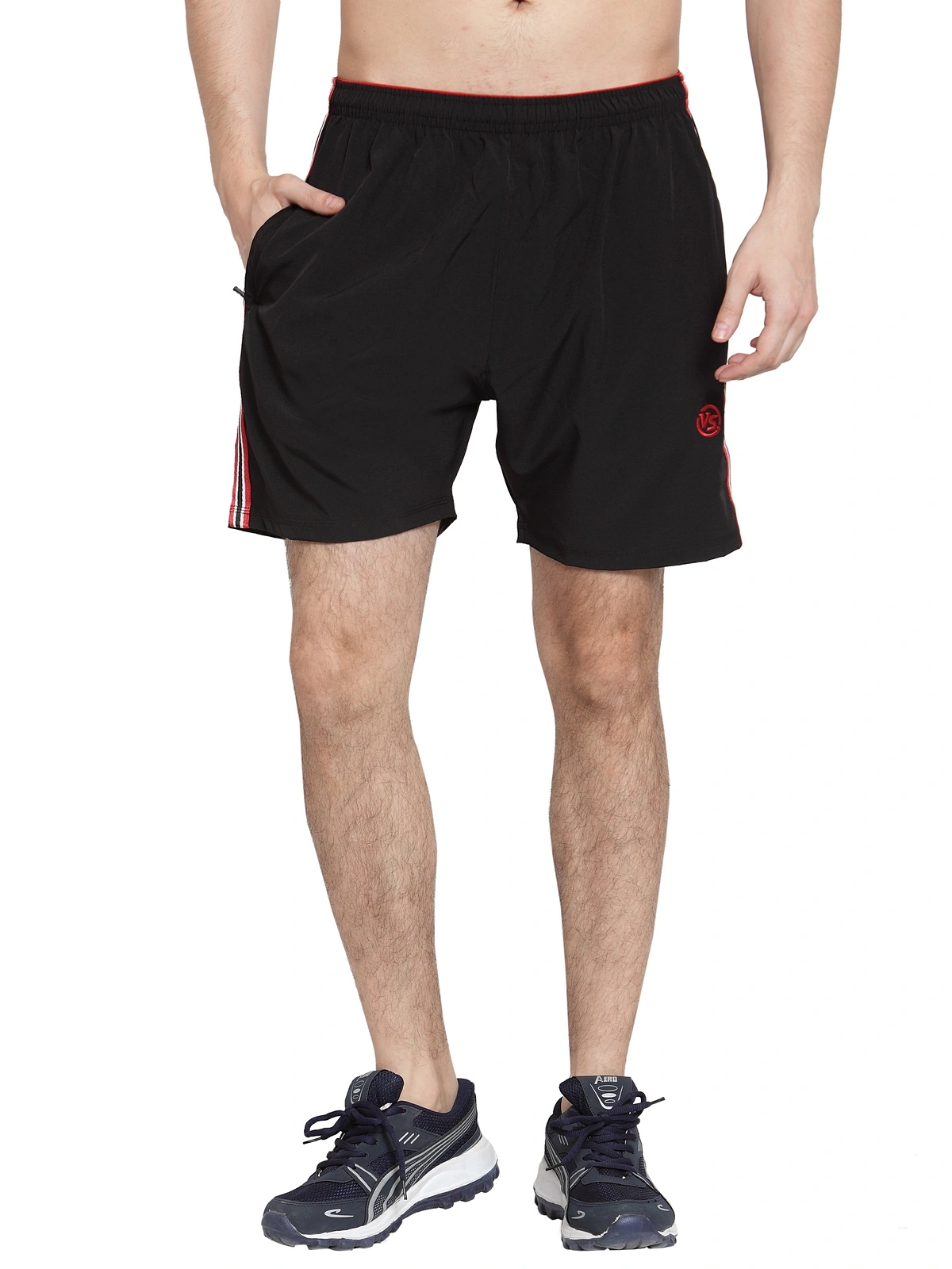 Vella Black Red Color  Shorts-VSNSPS529_PAT_BLK_RED_2XL