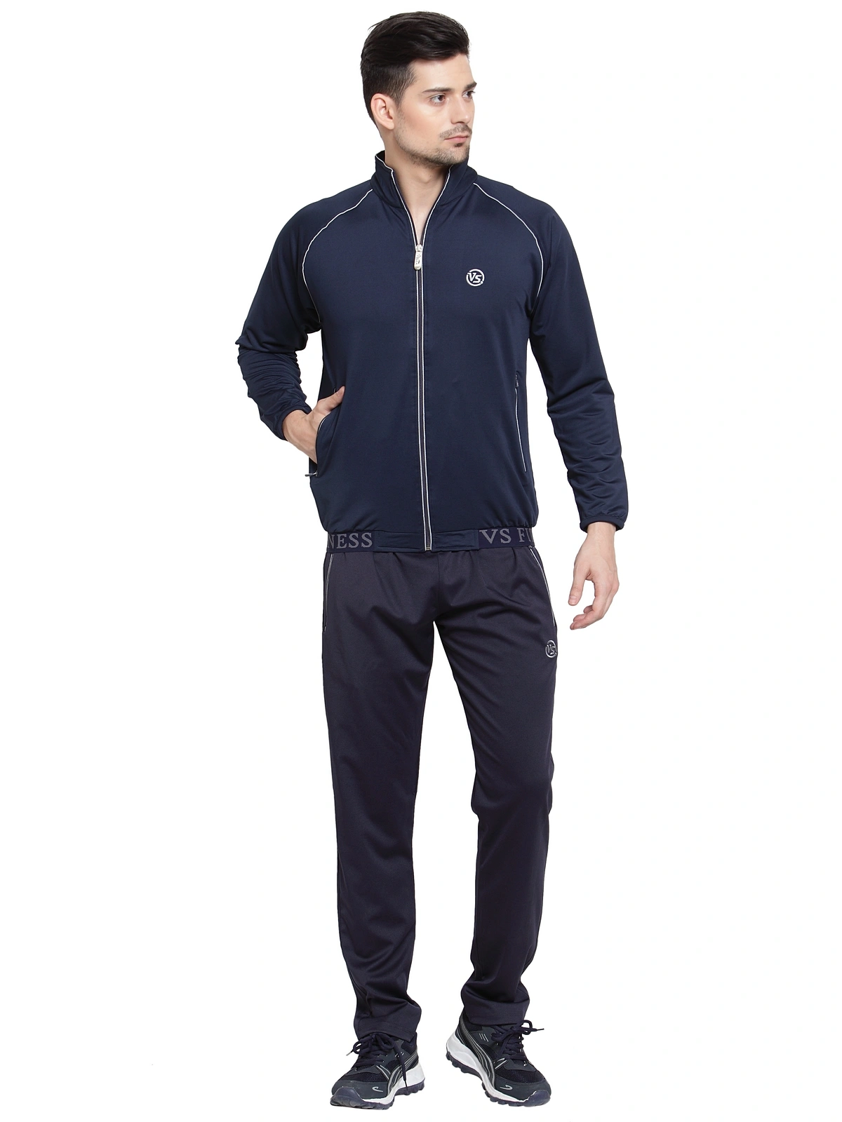 Vella Navy Blue Color  Tracksuit-VSNS1848_PIP_NVYRDM_CMB_2XL