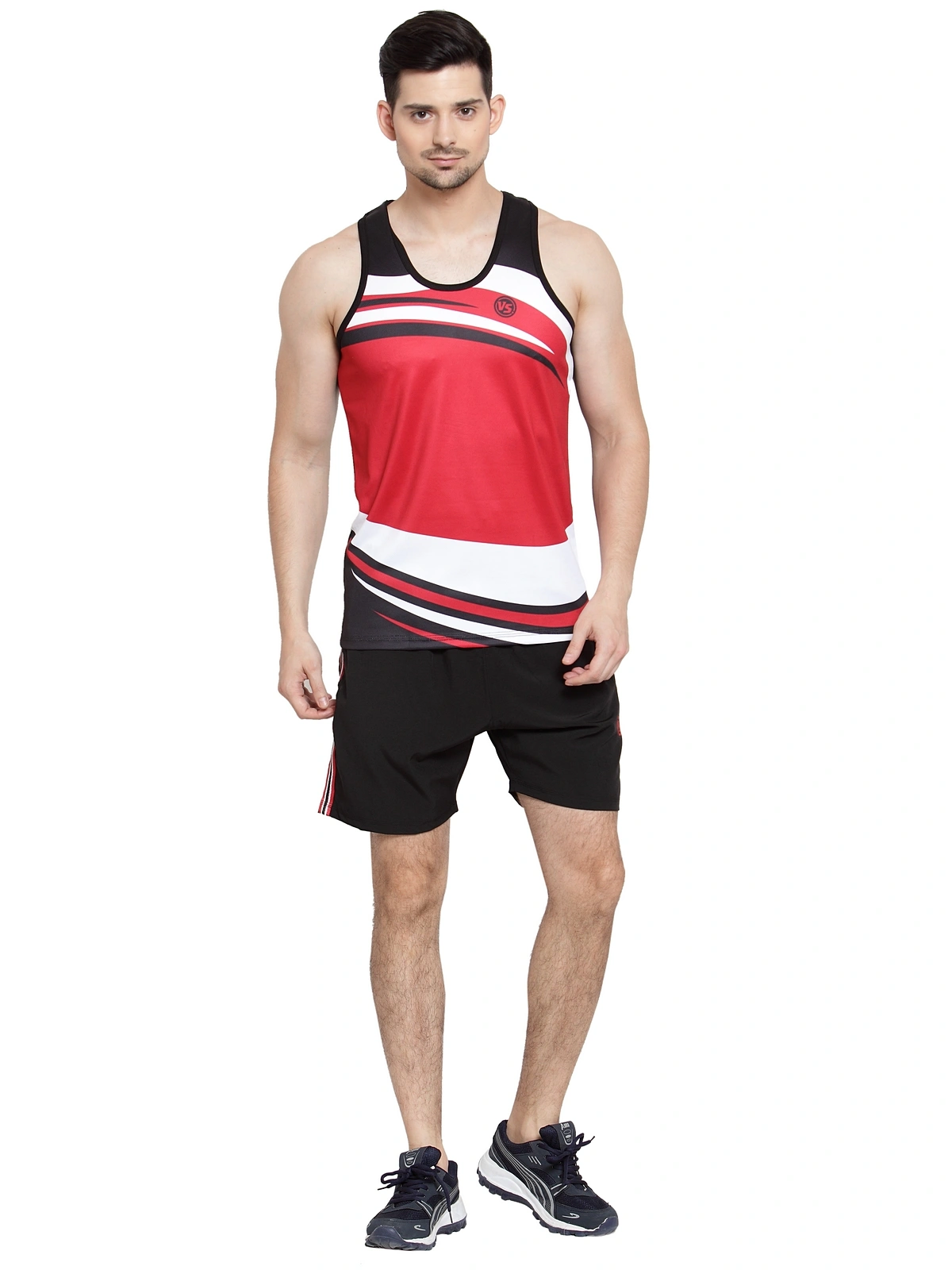 Vella Black Red Color  Shorts-XL-Black-2