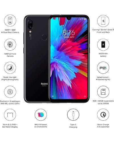 Redmi Note 7S (Onyx Black, 64 GB)  (4 GB RAM)-Onyx black-2