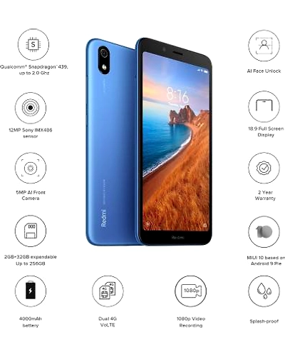 Redmi 7A (Matte Blue, 32 GB)  (2 GB RAM)-Matte Blue-3