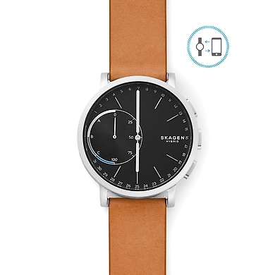 Hagen Brown Leather Hybrid Smartwatch-SKT1120