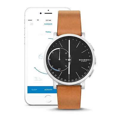 Hagen Brown Leather Hybrid Smartwatch-1