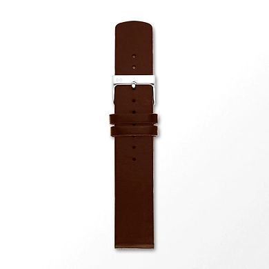 20mm Standard Leather Watch Strap, Dark Brown-1