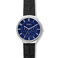 Grenen Black Leather Multifunction Watch
