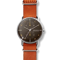 Horizont Brown Leather Dual Time Watch