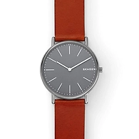 Signatur Slim Titanium and Cognac Leather Watch
