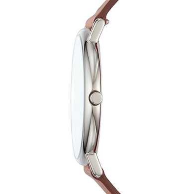 Signatur Slim Titanium and Cognac Leather Watch-2