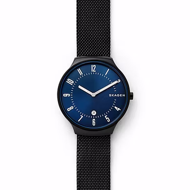 Grenen Black Steel-Mesh Watch-SKW6461