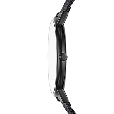 Signatur Slim Titanium and Black Steel-Mesh Watch-2