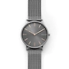 Hagen Slim Dark Gray Steel-Mesh Watch-SKW6445-sm