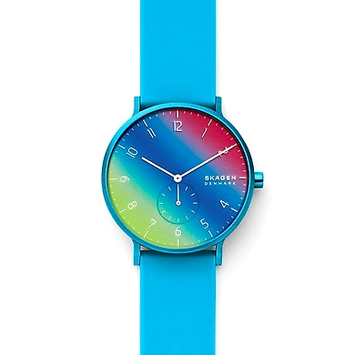 Aaren Kulor Blue Tie-Dye Silicone 41mm Watch-SKW6586
