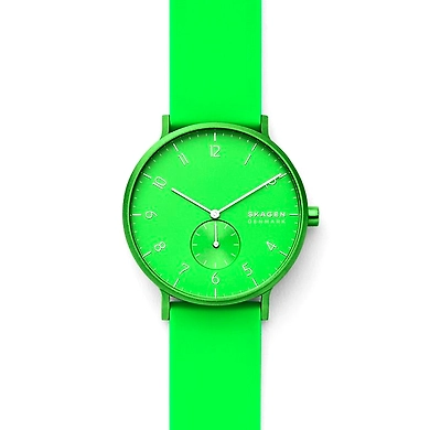 Aaren Kulor Neon Green Silicone 41mm Watch-SKW6556