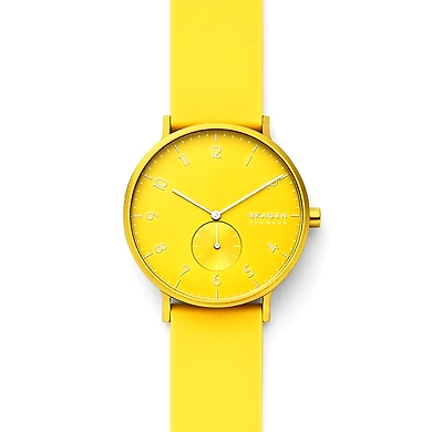 Aaren Kulor Neon Yellow Silicone 41mm Watch-SKW6557