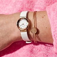 Leonora White Leather Watch