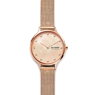 Anita Mother-of-Pearl Rose-Tone Steel-Mesh Watch