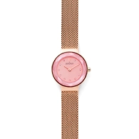 Leonora Rose-Tone Steel-Mesh Watch