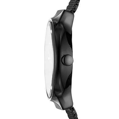 Freja Black Steel-Mesh Watch-2