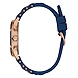 Ladies Rose Gold Tone/Blue Case Blue &amp; Rose Gold Silicone Watch-1-sm