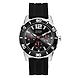 Gents Silver Tone Case Black Silicone Watch- W1250G1-sm