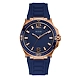 Gents Rose Gold Tone Case Blue Silicone Watch- W1253G3-sm