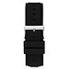 Gents Silver Tone Case Black Silicone Watch-2-sm