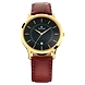 Black Dial Leather Strap Watch-TI111-sm
