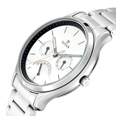 Workwear Watch with Silver Dial &amp; Stainless Steel Strap-TI115