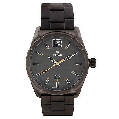 Anthracite Dial Grey Stainless Steel Strap Watch-TI120
