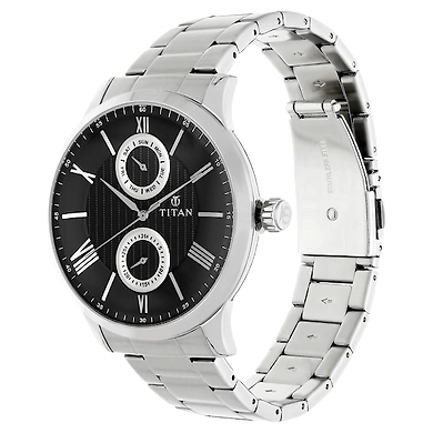 Classique Black Dial Stainless Steel Strap Watch-2