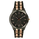 Black Dial Two Toned Stainless Steel Strap Watch-TI129-sm