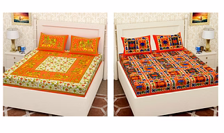 Bedsheet Adda Double Bedsheet With 2 Matching Pillow Covers