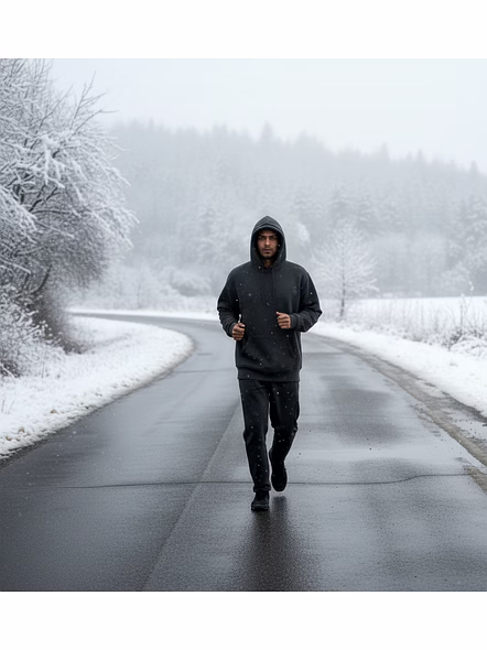Muhoort Oversized Hoodie | Unisex Regular Fit | 100% Cotton &amp; Premium Looper Fabric | Bio-Washed, Sustainable Inks, Made in India-S-Black-1
