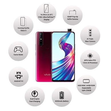 Vivo V15 ( 6GB  Ram)+(  64GB Storage )-Glamour red-6GB - 64GB-2