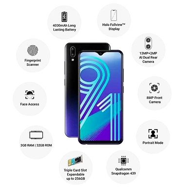 Vivo Y91 ( 3GB  Ram)+(  32GB Storage )-Black-3GB - 32GB-2