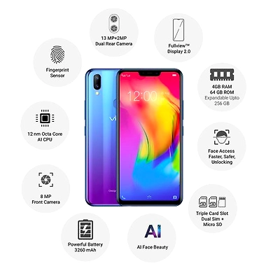 Vivo Y83 Pro ( 4GB  Ram)+(  64GB Storage )-Purple-4GB - 64GB-2