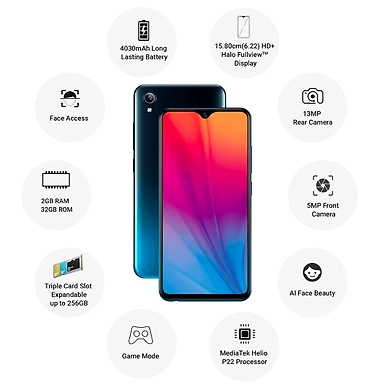 Vivo Y91i ( 2GB  Ram)+(  32GB Storage )-Black-2GB - 32GB-2