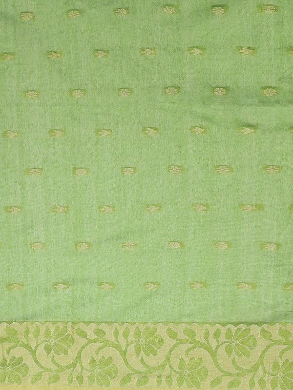 Green &amp; Beige Bengal Handloom Woven Design Taant Saree-https://i.postimg.cc/Y0c2VyHM/5.jpg-Green &amp;Blue-6.3 m-2