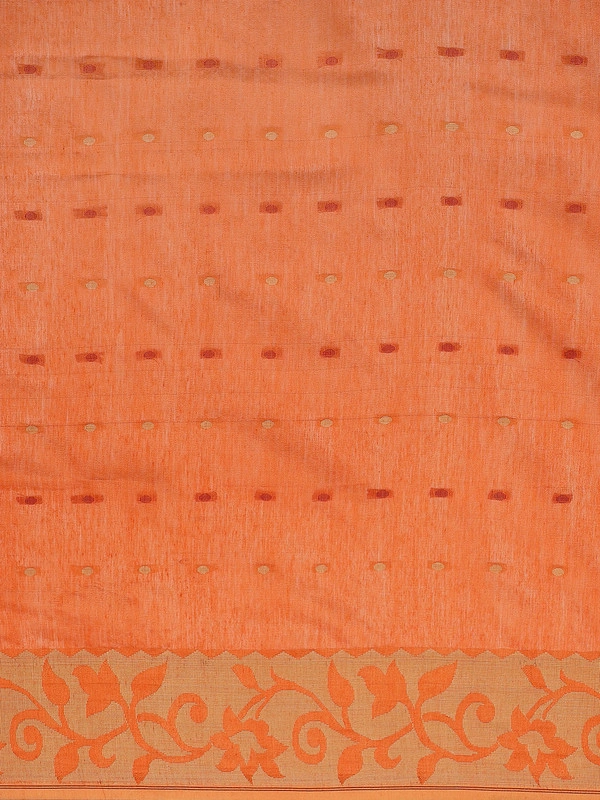 Orange Bengal Handloom Woven Design Taant Saree-https://i.postimg.cc/k5fYr1Y0/5.jpg-Peacock Blue &amp; Orange-6.3 m-2