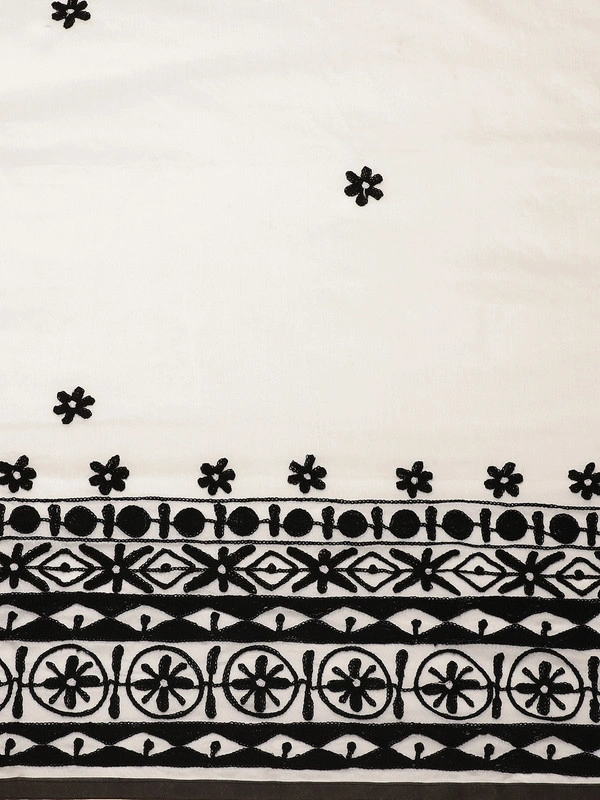 White &amp; Black Embroidered Handloom Taant Saree-https://i.postimg.cc/bwnYy572/6.jpg-White &amp; Black-6.3 m-2