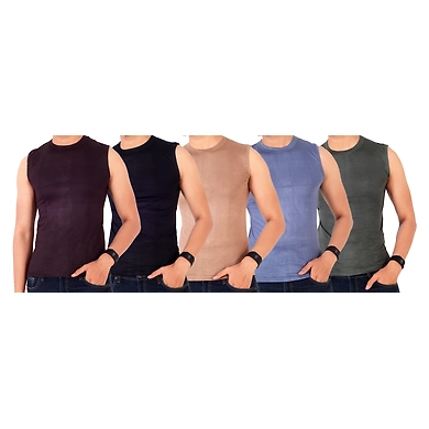 VICTORIA RIBNECK/ROUND NECK VEST COLOUR RN ( PACK OF 10 )-PRDT4-85