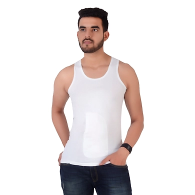 VICTORIA PLUS/FINE WHITE POCKET VEST RN ( PACK OF 10 )-PRDT13-90